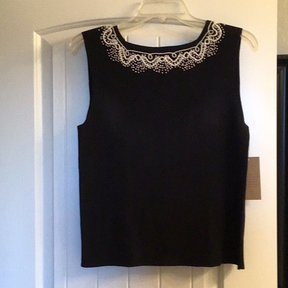 Coldwater Creek Black Tunic Tank Sweater Small NWT